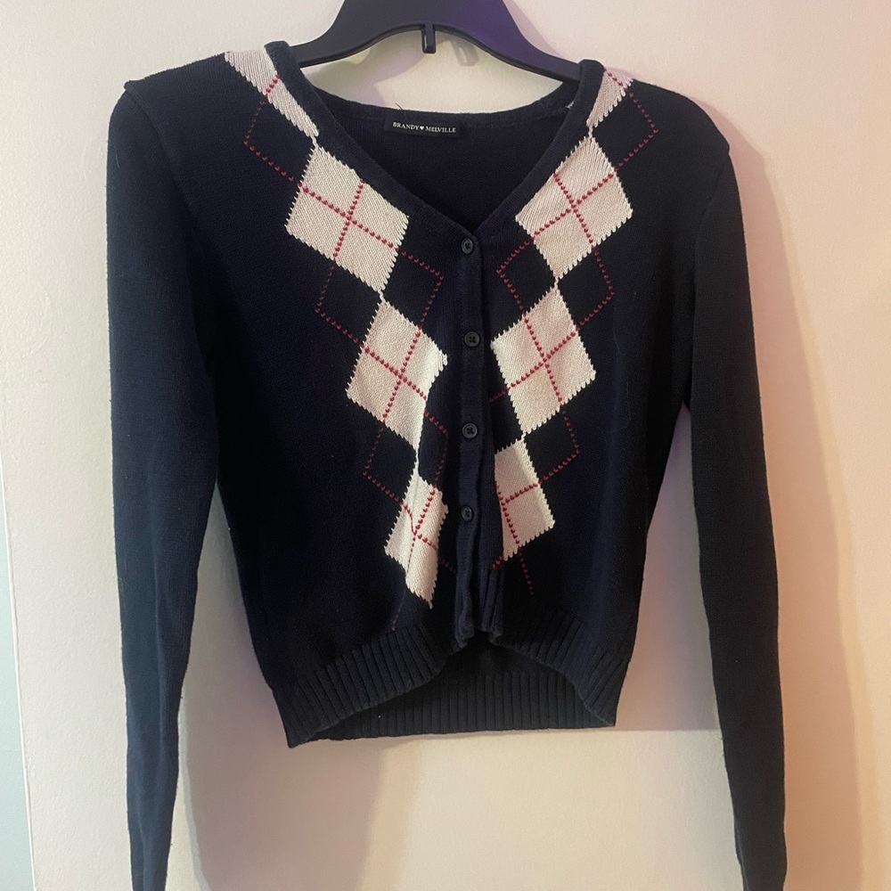 brandy melville argyle sweater